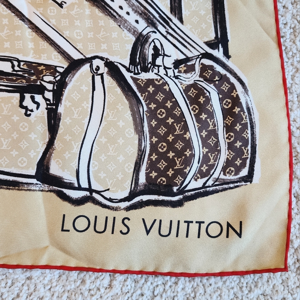 Auth Louis Vuitton trunks scarf